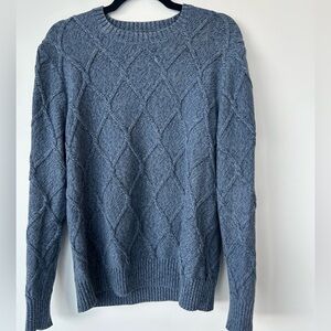 Brooks Brothers Blue Diamond Knit Crewneck Sweater - Size M